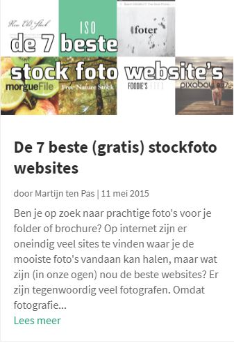 Blog over websites met rechtenvrije foto's